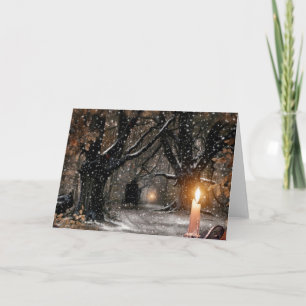 Cartes Pour Fêtes Annuelles Bougie de Noël vintage hiver