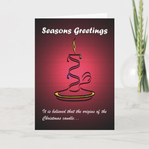Cartes Pour Fêtes Annuelles Bougie (rouge)