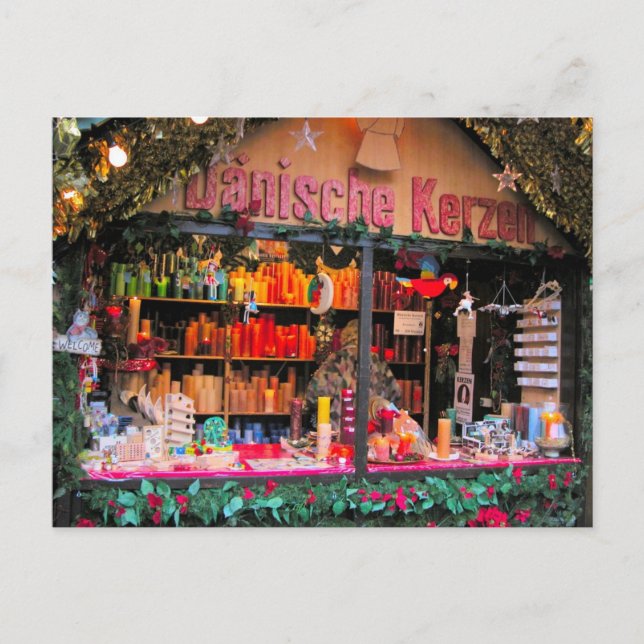 Cartes Pour Fêtes Annuelles Bougies colorées de Noël allemandes (Devant)