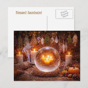 Cartes Pour Fêtes Annuelles Bougies Cristaux Inspirés de Samhain 