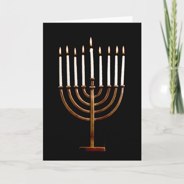 Cartes Pour Fêtes Annuelles Bougies de Hanoukka Chanukah Hanukah Hannukah (Devant)