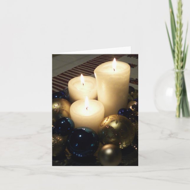 Cartes Pour Fêtes Annuelles Bougies de Noël (Devant)