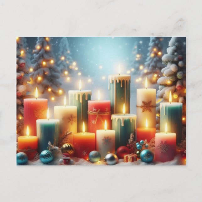 Cartes Pour Fêtes Annuelles Bougies de Noël (Devant)