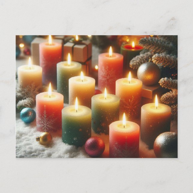 Cartes Pour Fêtes Annuelles Bougies de Noël (Devant)