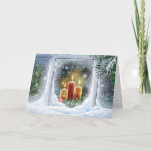 Cartes Pour Fêtes Annuelles Bougies de Noël dans la fenêtre