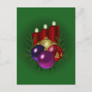 Cartes Pour Fêtes Annuelles Bougies de Noël Green Holiday