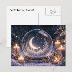 Cartes Pour Fêtes Annuelles Bougies du solstice d'hiver de Yule et boule de cr