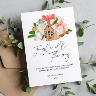 Cartes Pour Fêtes Annuelles Bougies et Cadeaux Aquarelle Mignons Noël À Plat