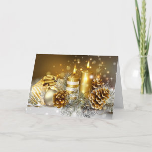 Cartes Pour Fêtes Annuelles Bougies et cônes