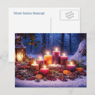 Cartes Pour Fêtes Annuelles Bougies et lanterne de solstice d'hiver de Yule da