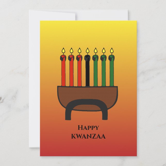 Cartes Pour Fêtes Annuelles Bougies Kwanzaa (Devant)