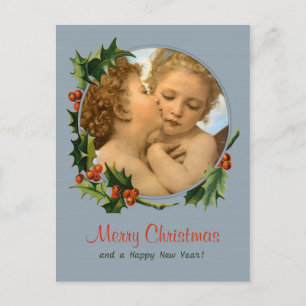 Cartes Pour Fêtes Annuelles Bouguereau Premier baiser enfants CC0043 Noël
