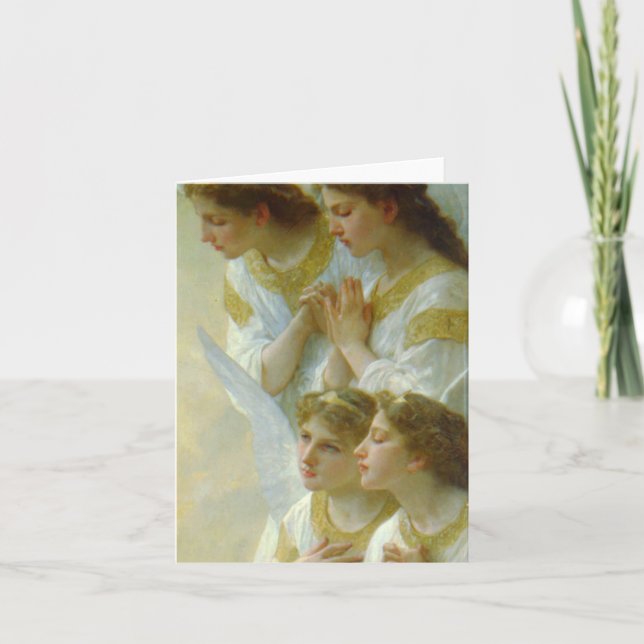 Cartes Pour Fêtes Annuelles Bouguereau Vierge et Christ Enfant avec les anges (Devant)