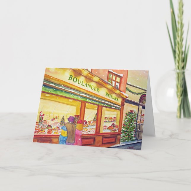Cartes Pour Fêtes Annuelles Boulangerie de Noël à Paris (Devant)