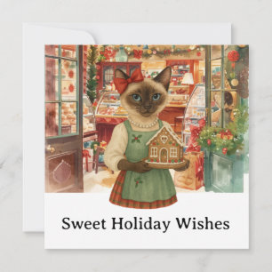 Cartes Pour Fêtes Annuelles Boulangerie de Noël pour chats pour amateurs de ch