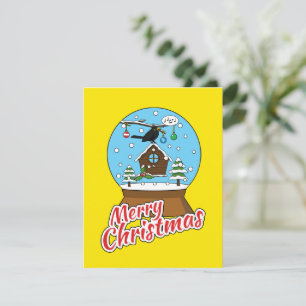 Cartes Pour Fêtes Annuelles Boule à neige avec merle qui chante