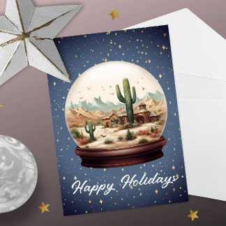 Cartes Pour Fêtes Annuelles Boule à neige de scène désertique