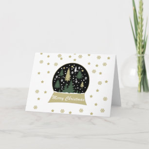 Cartes Pour Fêtes Annuelles Boule à neige décorée moderne de Noël