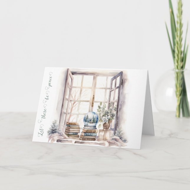 Cartes Pour Fêtes Annuelles Boule à neige pour que la paix soit (Devant)