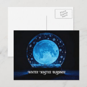 Cartes Pour Fêtes Annuelles Boule de cristal mystique de pleine lune au solsti