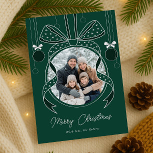 Cartes Pour Fêtes Annuelles Boule de décoration de Noël à arc unique avec une 