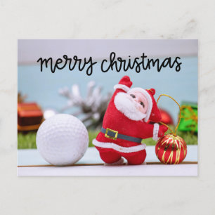 Cartes Pour Fêtes Annuelles Boule de golf avec le Père Noël avec ornement de N