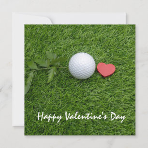 Cartes Pour Fêtes Annuelles Boule de golf et coeur rouge avec amour Saint Vale
