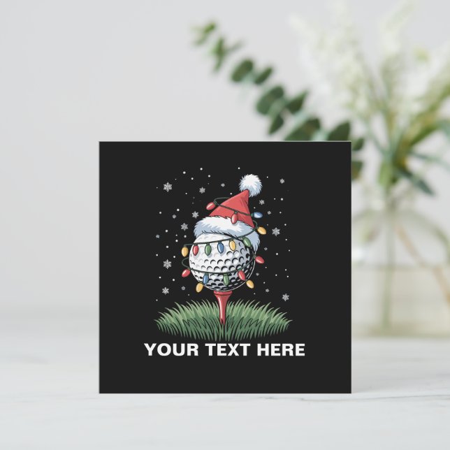 Cartes Pour Fêtes Annuelles Boule de golf personnalisée Arbre de Noël Chapeau  (Debout devant)