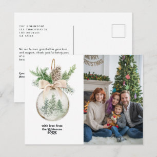 Cartes Pour Fêtes Annuelles Boule de Noël aquarelle neutre
