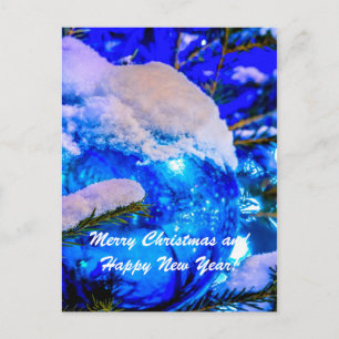 Cartes Pour Fêtes Annuelles Boule de Noël Bleu Neige