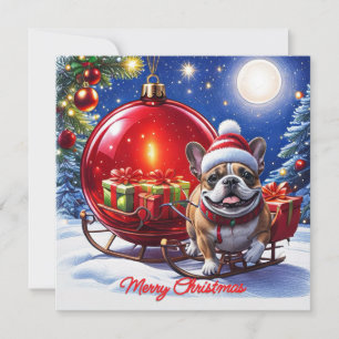 Cartes Pour Fêtes Annuelles Boule de Noël Bouledogue français Noël