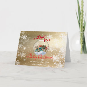 Cartes Pour Fêtes Annuelles Boule de Noël Compagnie de salutations Rétro