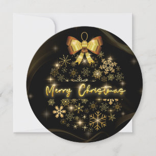 Cartes Pour Fêtes Annuelles Boule de Noël en or noir avec lumière brillante