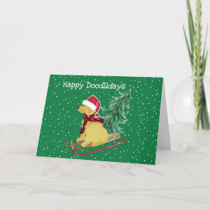 Cartes Pour Fêtes Annuelles Boule de Noël Goldendoodle personnalisée
