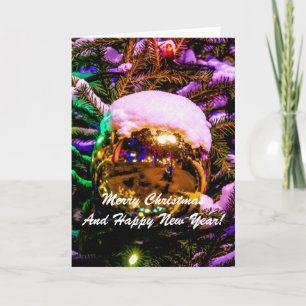 Cartes Pour Fêtes Annuelles Boule de Noël jaune