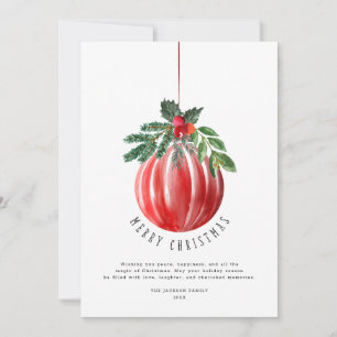 Cartes Pour Fêtes Annuelles Boule de Noël Joyeux Noël Non Photo