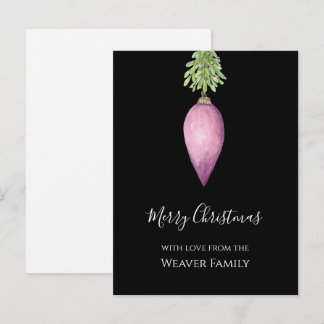 Cartes Pour Fêtes Annuelles Boule de Noël rose à l'aquarelle peinte à la main