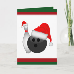Cartes Pour Fêtes Annuelles Boule et quille de bowling de Noël