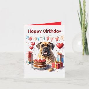 Cartes Pour Fêtes Annuelles Bouledogue anglais Mastiff Anniversaire 