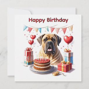 Cartes Pour Fêtes Annuelles Bouledogue anglais Mastiff Anniversaire 
