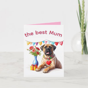 Cartes Pour Fêtes Annuelles Bouledogue anglais Mastiff meilleure maman fête de