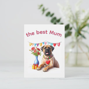 Cartes Pour Fêtes Annuelles Bouledogue anglais Mastiff meilleure maman fête de