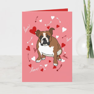 Cartes Pour Fêtes Annuelles Bouledogue anglais Saint-Valentin