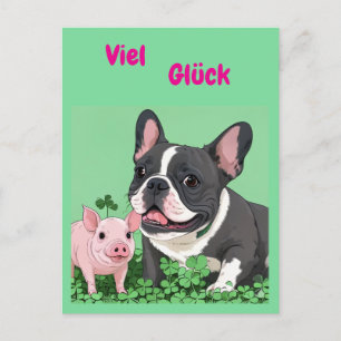 Cartes Pour Fêtes Annuelles Bouledogue français bonne chance French Bulldog