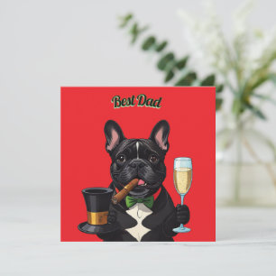 Cartes Pour Fêtes Annuelles Bouledogue français cigare