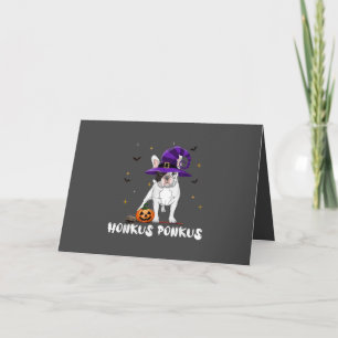 Cartes Pour Fêtes Annuelles Bouledogue français d'Halloween Sorcière Honkus Po