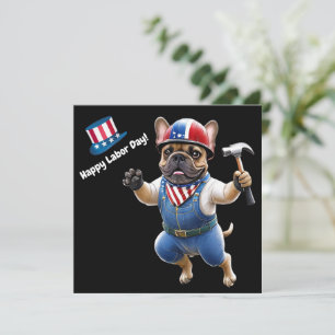Cartes Pour Fêtes Annuelles Bouledogue français Fête du Travail Bouledogue fra