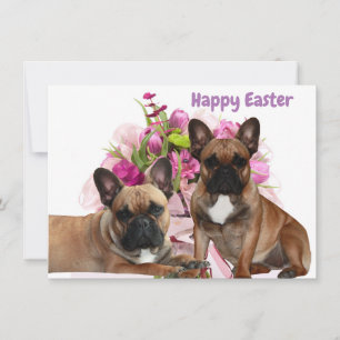 Cartes Pour Fêtes Annuelles Bouledogue français Fleurs Bouledogue français Fêt