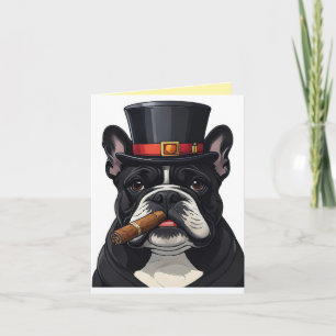 Cartes Pour Fêtes Annuelles Bouledogue français French Bulldog cigare