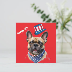 Cartes Pour Fêtes Annuelles Bouledogue français Happy 4 juillet French Bulldog